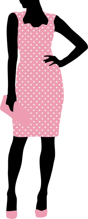 Polka Dot Dress Silhouette PNG