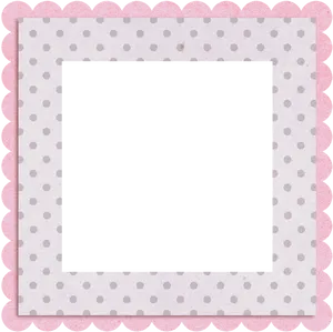 Polka Dot Scalloped Frame PNG Image