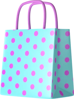 Polka Dot Shopping Bag PNG Image