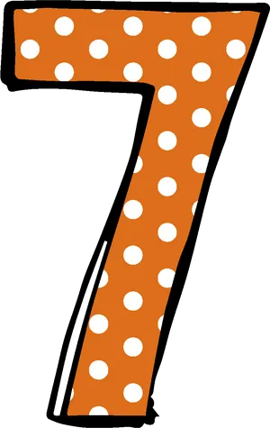 Polka Dotted Number7 PNG Image