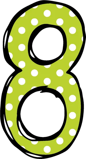 Polka Dotted Number8 PNG Image