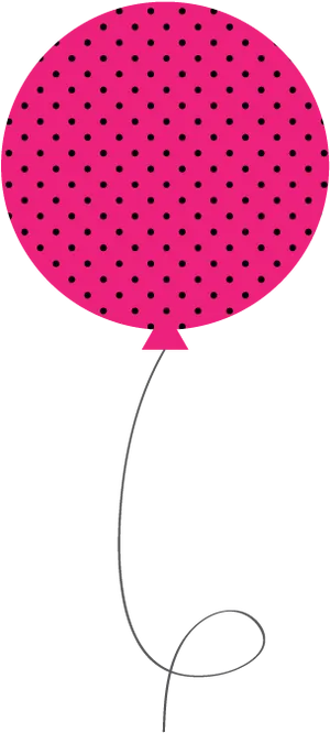 Polka Dotted Pink Balloon PNG Image