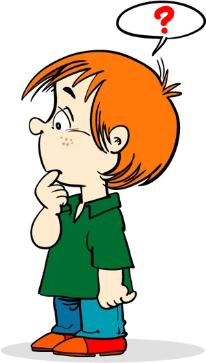 Pondering Child Cartoon PNG