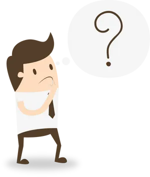 Pondering Manwith Question Mark PNG Image