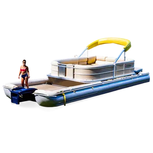 Pontoon Boat With Water Slide Png Vpp PNG Image