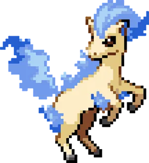 Ponyta Pixel Art Pokemon PNG Image