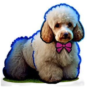 Poodle With Bow Design Png 06112024 PNG Image