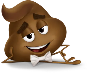 Poop Emoji With Bowtie.png PNG Image