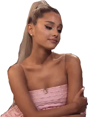 Pop Starin Pink Dress PNG Image