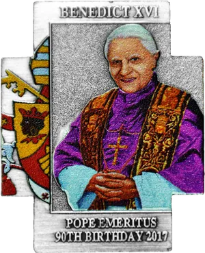 Pope Emeritus Benedict X V I90th Birthday Commemoration PNG Image