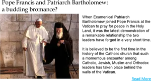 Pope Francis Patriarch Bartholomew Bromance PNG Image