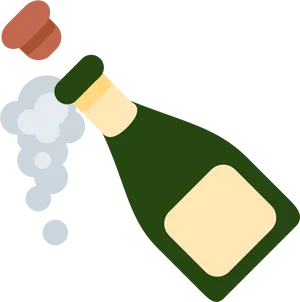 Popping Champagne Bottle Vector PNG Image