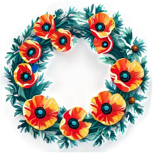 Poppy Wreath Graphic Png 72 PNG Image