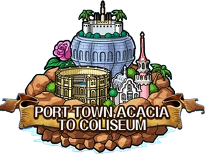 Port Town Acacia Coliseum Signage PNG Image