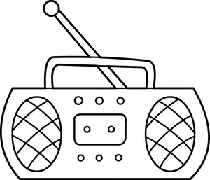 Portable Radio Line Art PNG Image