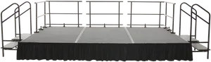 Portable Stage Platformwith Stepsand Railings PNG Image