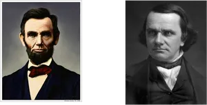 Portraits_of_ Abraham_ Lincoln_and_ Stephen_ Douglas PNG Image