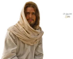 Portrayalof Jesusin White Robe PNG Image