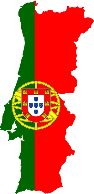 Portugal Flag Map PNG Image