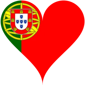 Portugal Love Heart Graphic PNG Image