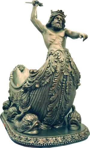 Poseidon Statue Greek Mythology PNG Image