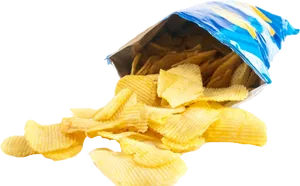 Potato Chips Spillingfrom Bag PNG Image