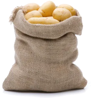 Potatoesin Burlap Sack PNG Image