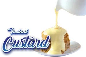 Pouring Custard Over Dessert PNG Image