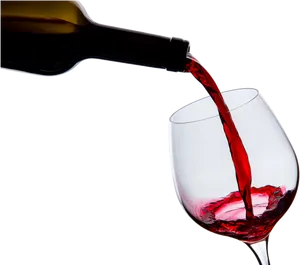 Pouring Red Wine Into Glass PNG Image