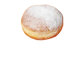 Powdered Sugar Dusted Donuton Black PNG Image