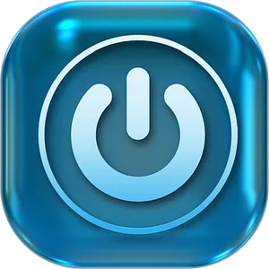Power Button Icon Blue Glow PNG