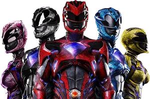 Power Rangers Team Portrait PNG Image