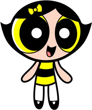 Powerpuff Girl Bubbles Character PNG Image