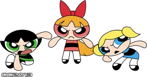 Powerpuff Girls Readyfor Action PNG Image