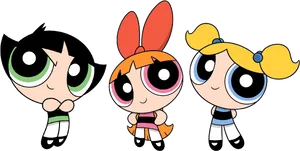 Powerpuff Girls Trio PNG Image