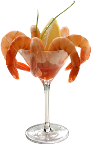 Prawn Cocktail Glass Presentation PNG Image