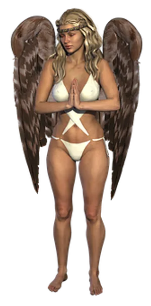 Praying Angel Artwork PNG Image