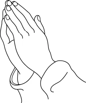 Praying Hands Line Art PNG Image