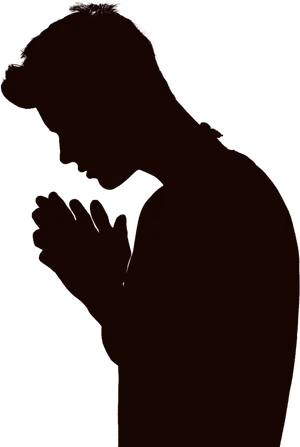 Praying Man Silhouette PNG Image