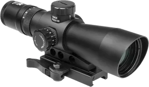 Precision Rifle Scope Mounted PNG Image