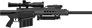 Precision Sniper Rifle Vector PNG Image