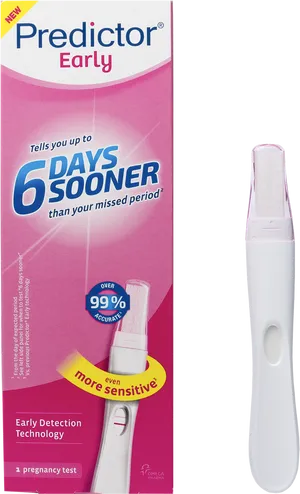 Predictor Early Pregnancy Test Packaging PNG Image