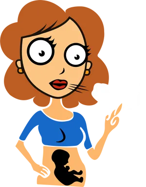 Pregnant Woman Smoking Cartoon PNG Image