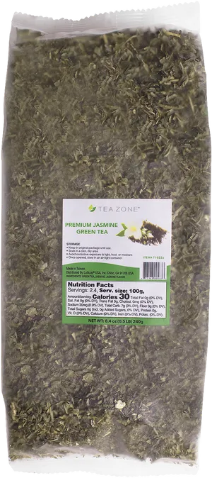 Premium Jasmine Green Tea Leaves Package PNG Image