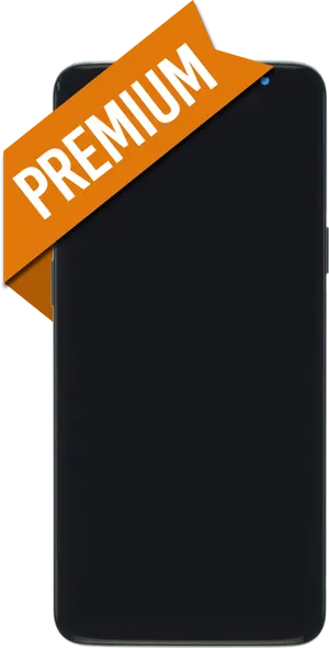 Premium Smartphone Display Orange Tag PNG Image