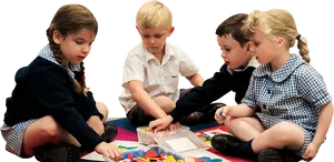 Preschoolers Engagedin Learning Activity PNG Image