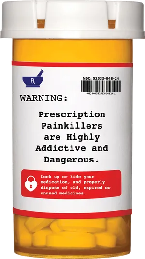 Prescription Pill Bottle Warning Label PNG Image