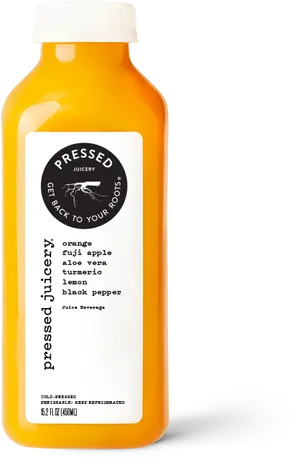 Pressed Orange Juice Bottle PNG Image