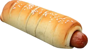 Pretzel Dough Wrapped Hot Dog PNG Image