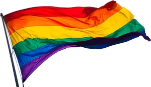 Pride Flag Wavingin Breeze PNG Image